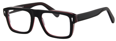 Safari Men Afro Motif Eyeglasses: Ade - Black Red - SpecSMART Eye Clinic (Diagonal View)